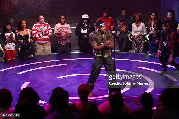 Omarion performs on BET's "106 & Park" at BET Studios on February 14, 2013 in New York City.