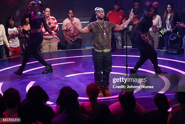 Omarion performs on BET's "106 & Park" at BET Studios on February 14, 2013 in New York City.