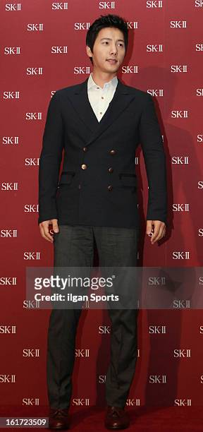 Lee Sang-Woo attends the 'SK-II Pitera House' Pop-up Store Opening Event at Coffee Smith on February 13, 2013 in Seoul, South Korea.