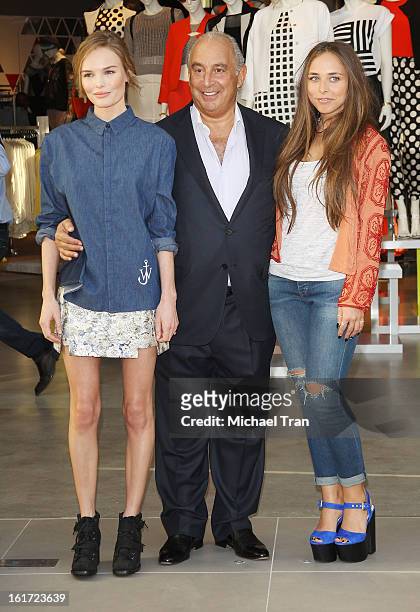 Kate Bosworth, Sir Philip Green and Chloe Green attend Topshop Topman LA Grand Opening at The Grove on February 14, 2013 in Los Angeles, California.