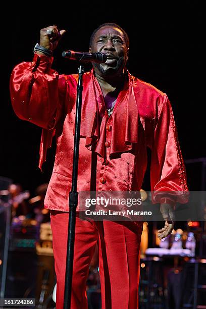 Eddie Levert of The O Jays performs at Hard Rock Live! in the Seminole Hard Rock Hotel & Casino on February 14, 2013 in Hollywood, Florida.