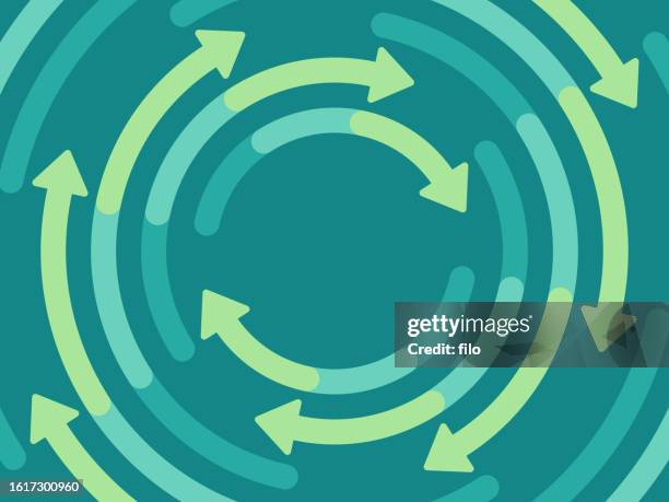 ilustraciones, imágenes clip art, dibujos animados e iconos de stock de rotación que rodea el fondo abstracto moderno - flechas en circulo