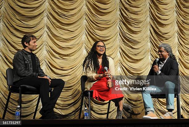 Directors Sean Baker and Ava DuVernay and film curator Elvis Mitchell speak at Cassavetes' "Shadow 2013" - Film Independent Spirit Awards Nominee...