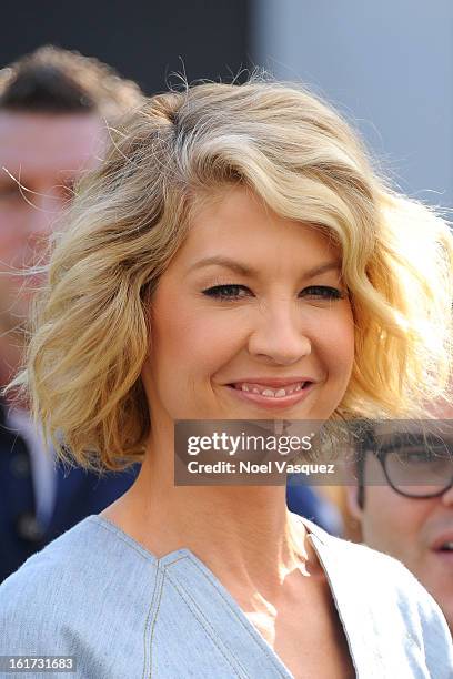 Jenna Elfman are sighted at The Grove on February 14, 2013 in Los Angeles, California.