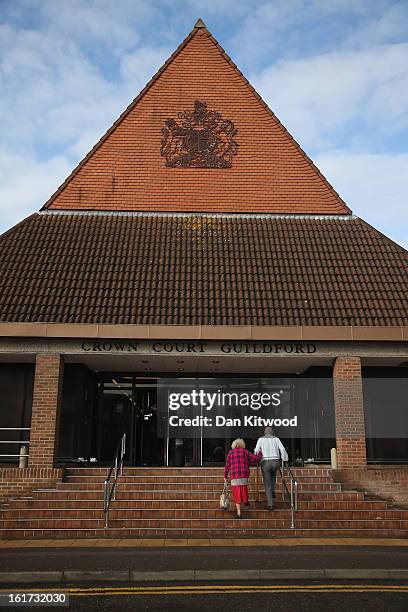 General view of Guildford Crown court on February 15, 2013 in Guildford, England. N-Dubz singer, Costadinos Contostavlos aka Dappy is due to be...