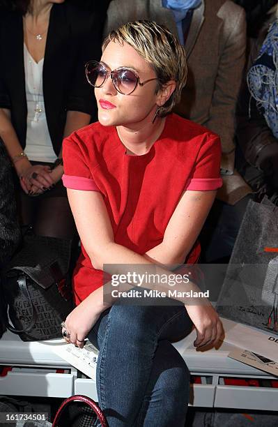 Jaime Winstone attends the Zoe Jordan show during London Fashion Week Fall/Winter 2013/14 at Somerset House on February 15, 2013 in London, England.