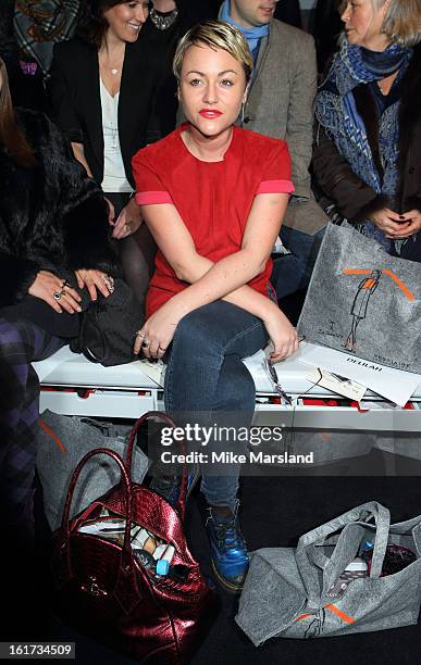 Jaime Winstone attends the Zoe Jordan show during London Fashion Week Fall/Winter 2013/14 at Somerset House on February 15, 2013 in London, England.