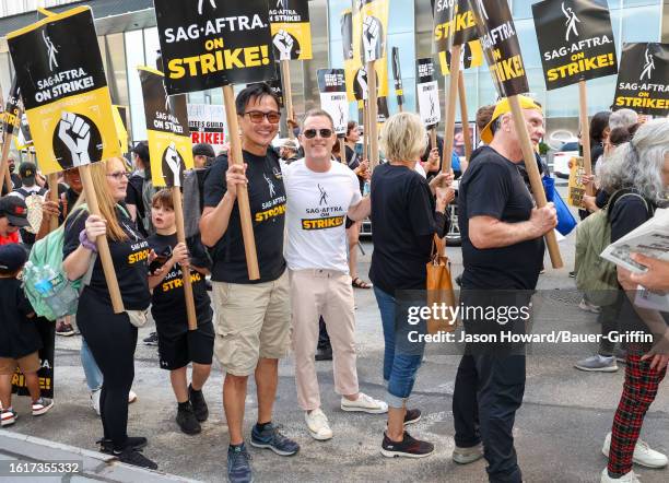 Mike Doyle is seen on the SAG-AFTRA picket line on August 22, 2023 in New York City.