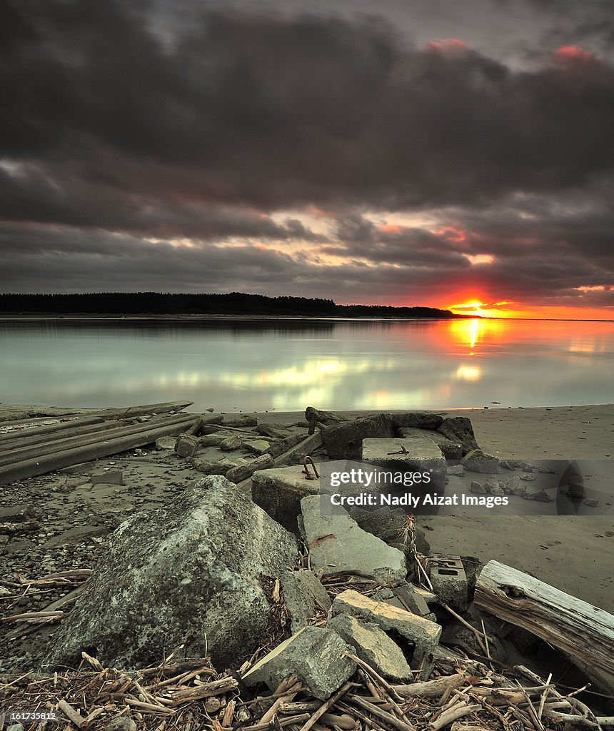 Sunset at Foxton, New Zealand