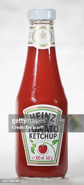 Bottle of H.J. Heinz Co. Tomato Ketchup on February 15, 2013 in London, England. Billionaire investor Warren Buffett's Berkshire Hathaway is is...