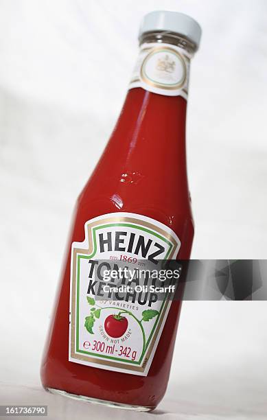 Bottle of H.J. Heinz Co. Tomato Ketchup on February 15, 2013 in London, England. Billionaire investor Warren Buffett's Berkshire Hathaway is is...