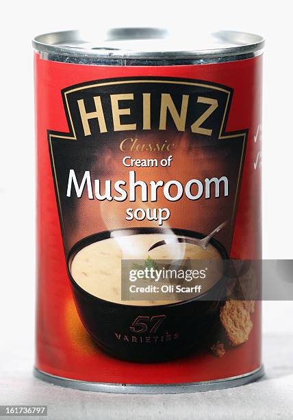 Tin of H.J. Heinz Co. Mushroom Soup on February 15, 2013 in London, England. Billionaire investor Warren Buffett's Berkshire Hathaway is is teaming...