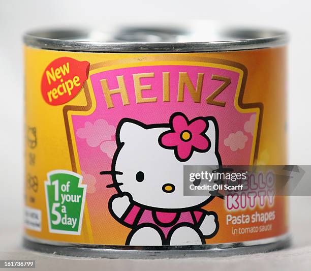 Tin of H.J. Heinz Co. 'Hello Kitty' Pasta Shapes on February 15, 2013 in London, England. Billionaire investor Warren Buffett's Berkshire Hathaway is...