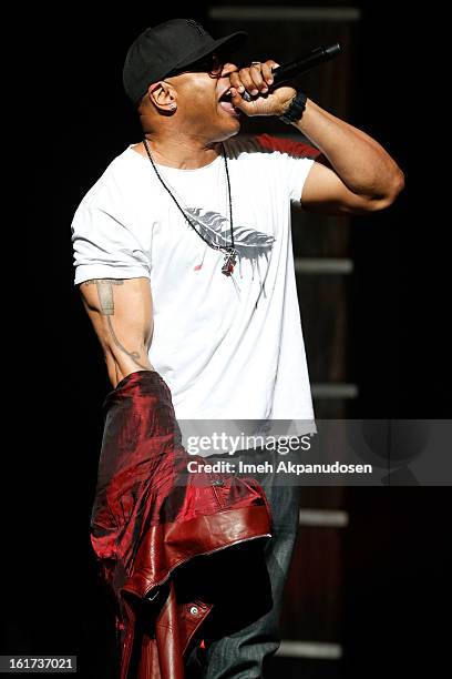 Rapper LL Cool J performs onstage at Power 106's Valentine's Day concert at Nokia Theatre L.A. Live on February 14, 2013 in Los Angeles, California.