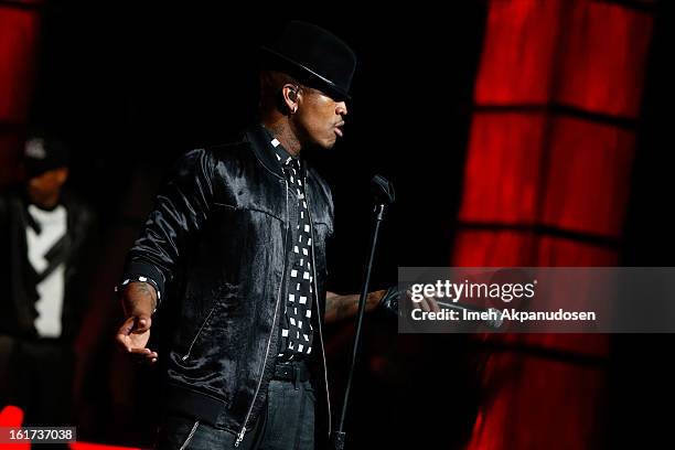 Recording artist Ne-Yo performs onstage at Power 106's Valentine's Day concert at Nokia Theatre L.A. Live on February 14, 2013 in Los Angeles,...