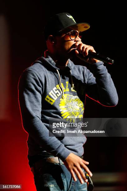 Rapper T.I. Performs onstage at Power 106's Valentine's Day concert at Nokia Theatre L.A. Live on February 14, 2013 in Los Angeles, California.