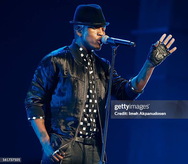 Recording artist Ne-Yo performs onstage at Power 106's Valentine's Day concert at Nokia Theatre L.A. Live on February 14, 2013 in Los Angeles,...