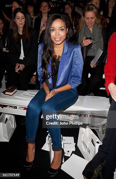 Dionne Bromfield attends the Bora Aksu show during London Fashion Week Fall/Winter 2013/14 at Somerset House on February 15, 2013 in London, England.