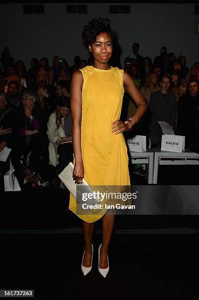 Tolula Adeyemi attends the Bora Aksu show during London Fashion Week Fall/Winter 2013/14 at Somerset House on February 15, 2013 in London, England.