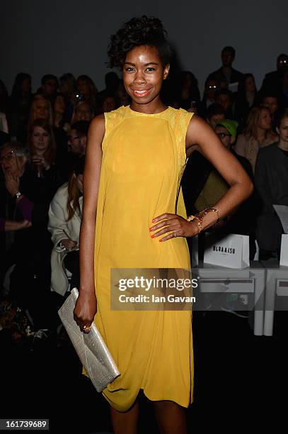 Tolula Adeyemi attends the Bora Aksu show during London Fashion Week Fall/Winter 2013/14 at Somerset House on February 15, 2013 in London, England.