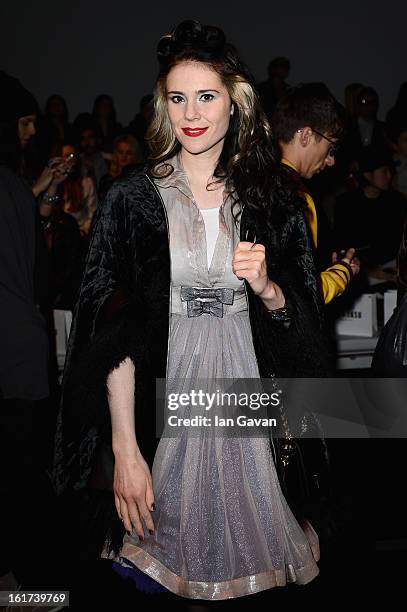 Kate Nash attends the Bora Aksu show during London Fashion Week Fall/Winter 2013/14 at Somerset House on February 15, 2013 in London, England.