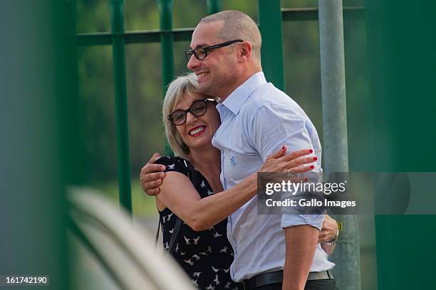 Carl Pistorius attends the Pretoria Magistrate court on February 15 in Pretoria, South Africa. Oscar Pistorius stands accused of murder after...