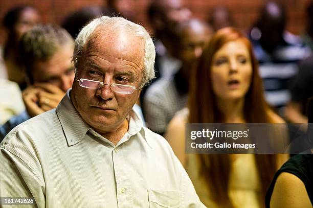 Henke Pistorius attends the Pretoria Magistrate court hearing on February 15 in Pretoria, South Africa. Oscar Pistorius stands accused of murder...