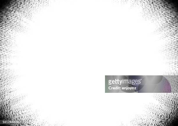 schwarz-weiß-halbton-vignettenrahmen - zoom effect stock-grafiken, -clipart, -cartoons und -symbole