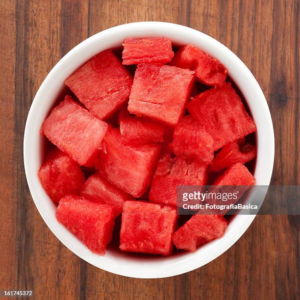 diced watermelon - watermelon stock pictures, royalty-free photos & images
