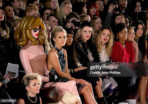 Pandemonia, Mollie King; VV Brown and Kate Nash attend the Felder Felder show during London Fashion Week Fall/Winter 2013/14 at Somerset House on...