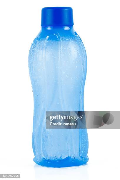 blue water bottle - water bottle on white stock pictures, royalty-free photos & images