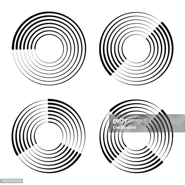 circles - half circle infographic stock illustrations