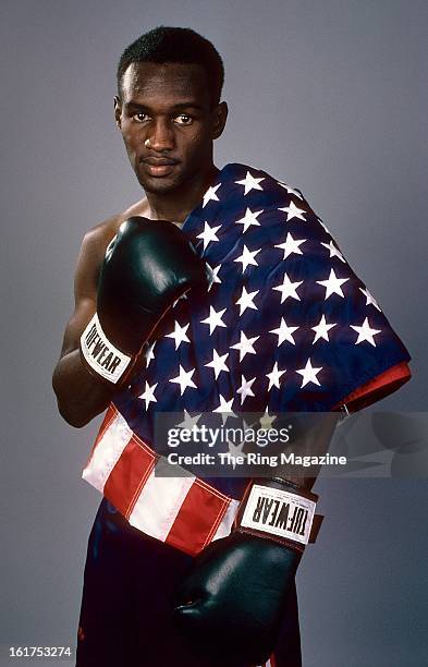 Olympian Romallis Ellis poses for a portrait at Fort Bragg, North Carolina.