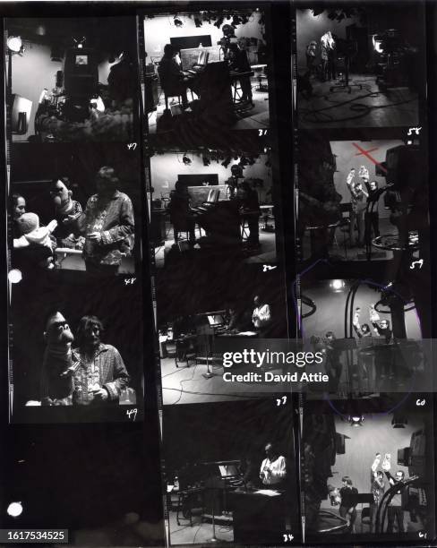 Photographer's original contact sheet behind the scenes of Sesame Street's very first season, taken for America Illustrated Magazine, at Reeves...