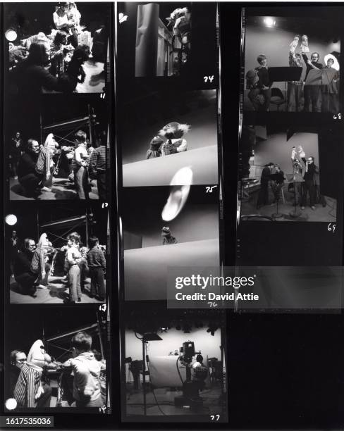 Photographer's original contact sheet behind the scenes of Sesame Street's very first season, taken for America Illustrated Magazine, at Reeves...