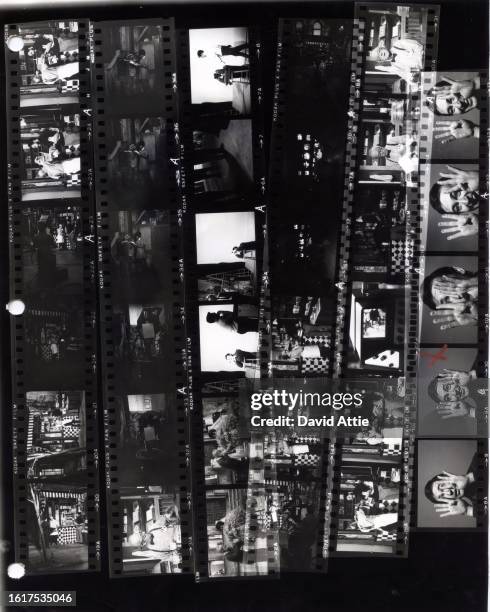 Photographer's original contact sheet behind the scenes of Sesame Street's very first season, taken for America Illustrated Magazine, at Reeves...