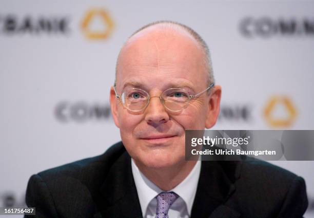 Martin Blessing, CEO of Commerzbank AG, during the company's annual press conference to present the 2012 results on February 15, 2013 in Frankfurt am...