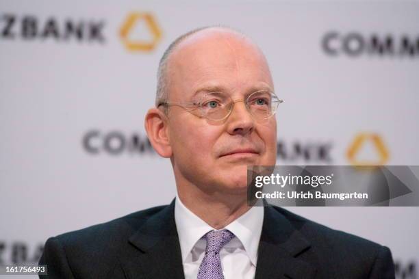 Martin Blessing, CEO of Commerzbank AG, during the company's annual press conference to present the 2012 results on February 15, 2013 in Frankfurt am...