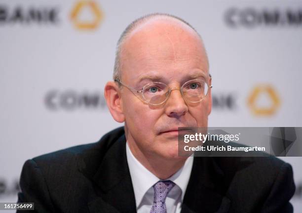 Martin Blessing, CEO of Commerzbank AG, during the company's annual press conference to present the 2012 results on February 15, 2013 in Frankfurt am...