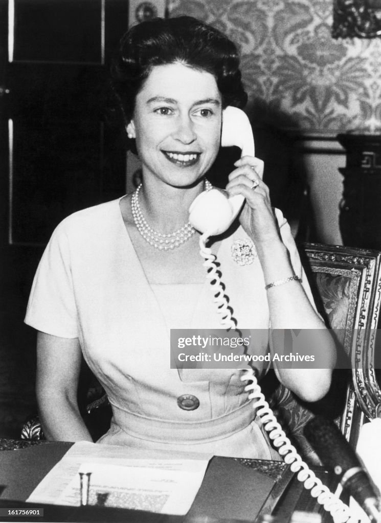 Queen Elizabeth On The Phone