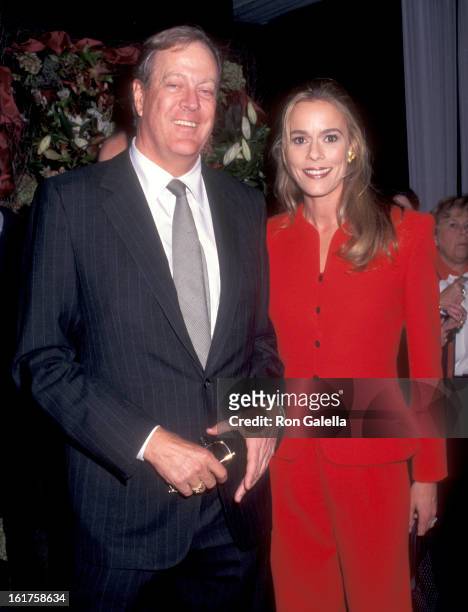 Businessman David H. Koch and wife Julia Flesher attend the International Fine Art and Antique Dealers Show on October 10, 1996 at Seventh Regiment...