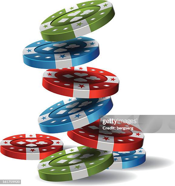 gambling chips - blank poker chips stock illustrations
