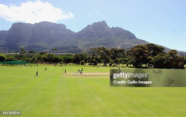General view of action during the 2nd U/19 Youth One Day International match between South Africa and England at Bellville Cricket Club on February...