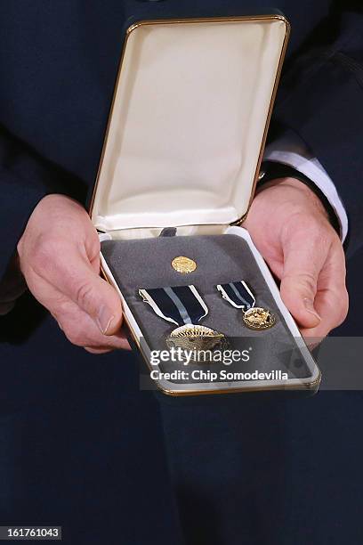 Presidential Citizens Medal, the nation's second-highest civilian honor, that U.S. President Barack Obama will present to recepients is held in the...