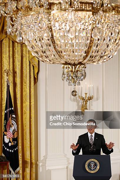 President Barack Obama delivers remarks before presenting recepients with the 2012 Presidential Citizens Medal, the nation's second-highest civilian...