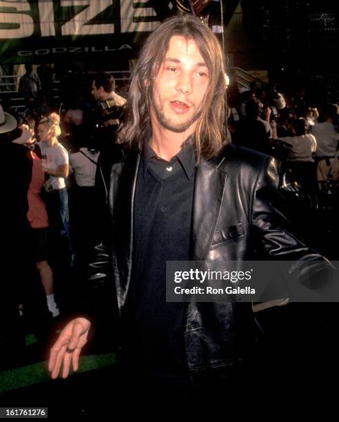 Musician Jason Kay of the Funk/Rock band Jamiroquai attends the "Godzilla" New York City Premiere on May 18, 1998 at Madison Square Garden in New...