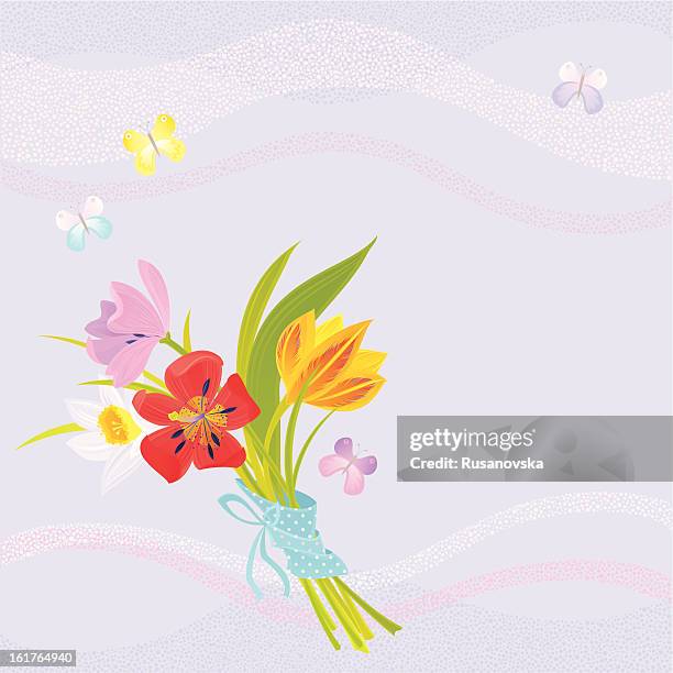 spring bouquet - daffodil stock illustrations