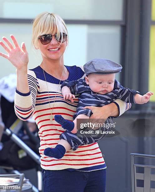 Anna Faris and Jack Pratt are seen at the Grove on February 15, 2013 in Los Angeles, California.