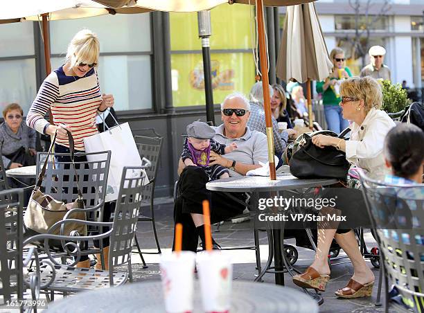 Actress Anna Faris, her son Jack Pratt, Jack Faris and Karen Faris as seen on February 15, 2013 in Los Angeles, California.