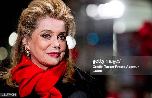 Actress Catherine Deneuve attends the 'On My Way' premiere during the 63rd Berlinale International Film Festival on February 15, 2013 in Berlin,...